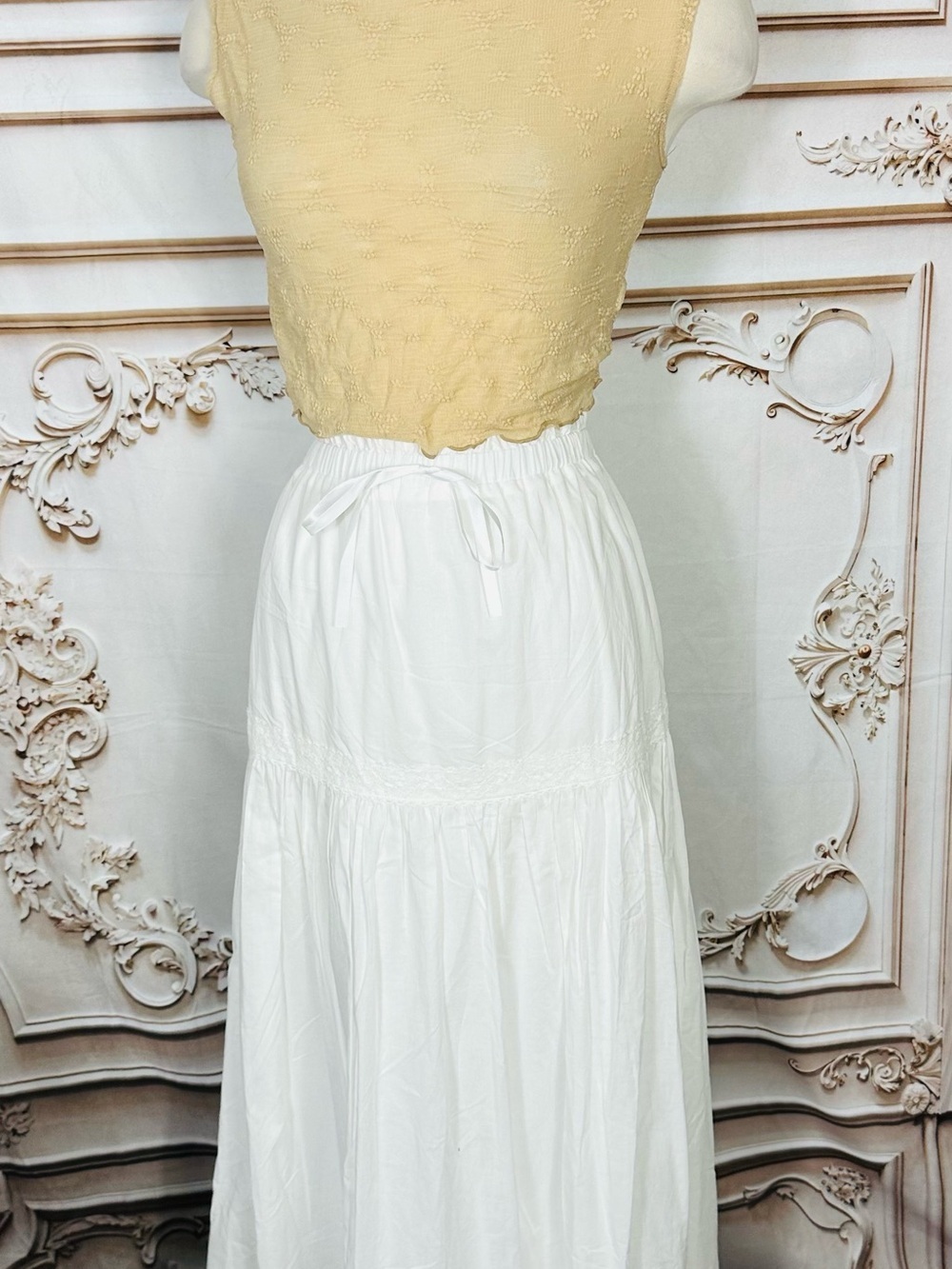 Blu Pepper White Tiered Maxi Skirt - Picture 2 of 14